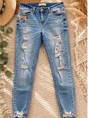 Blush & Sparkle Boho Babe Distressed Jeans